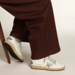 Golden Goose Ball Star in nappa with white star and glitter heel tab(Women's) - Image 5