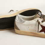 Golden Goose Super-Star with burgundy glitter star and silver heel tab(Women's) - Image 3