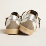 Golden Goose Super-Star with burgundy glitter star and silver heel tab(Women's) - Image 4