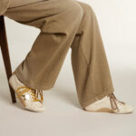 Golden Goose True-Star in white nappa leather with gold star and beige suede heel tab(Women's) - Image 6