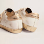 Golden Goose Super-Star with gold sparkle foxing and metal stud lettering(Women's) - Image 4