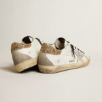 Golden Goose white leather Super-Star with glittery heel tab(Women's) - Image 4