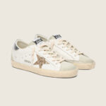 Golden Goose with gold glitter star and ice-gray suede inserts(Women's) - Image 2