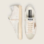 Golden Goose with gold glitter star and ice-gray suede inserts(Women's) - Image 3
