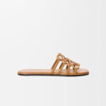 Loewe Petal Anagram leather slides 'Camel'