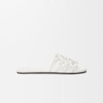 Loewe Petal Anagram leather slides 'All white'