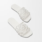Loewe Petal Anagram leather slides 'All white' - Image 2
