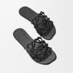 Loewe Petal Anagram leather slides 'All Black' - Image 2