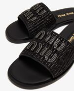 Miu Miu Wmns Slide 'Black Brandy' - Image 4