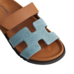 Hermès Chypre sandal 'bleu clair / naturel' - Image 5