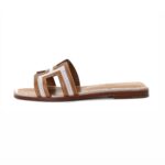 Hermes Oran Sandals Brown and Beige
