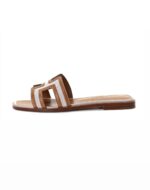 Hermes Oran Sandals Brown and Beige