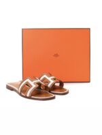 Hermes Oran Sandals Brown and Beige - Image 5