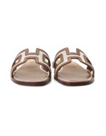 Hermes Oran Sandals Brown and Beige - Image 2