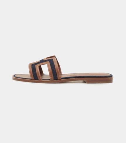 Hermes Oran Sandals Blue/Brut