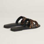 Hermes Oran Sandals in Moire Calfskin - Image 3