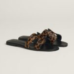 Hermes Oran Sandals in Moire Calfskin - Image 4
